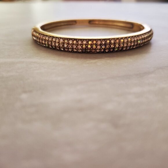 J. Crew Jewelry - ✨ J.Crew Rhinestone Crystal Pave Antiqued Distressed hinged Bangle ✨